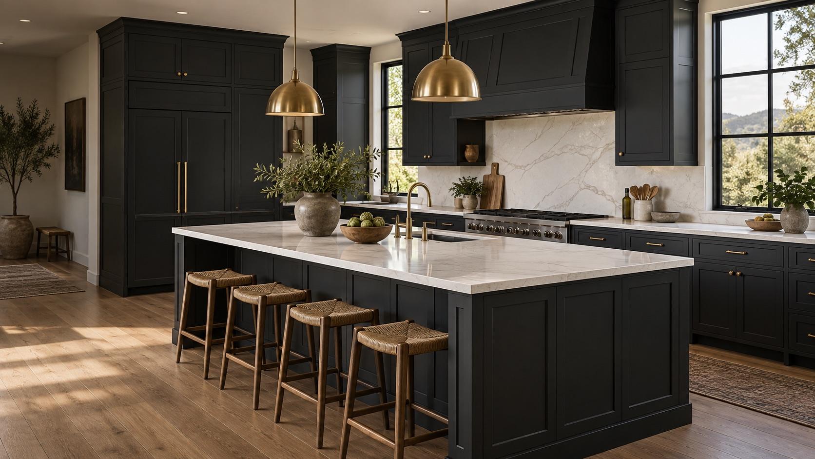 Shaker Black kitchen inspiration — illustrative rendering