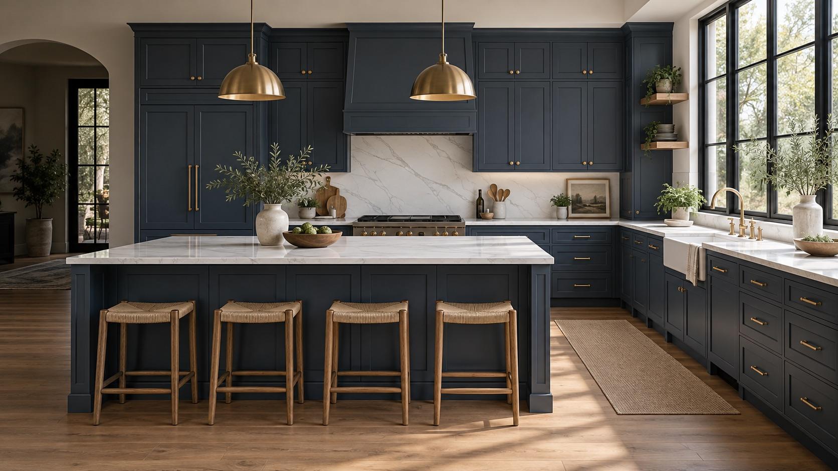 Shaker Blue kitchen inspiration — illustrative rendering