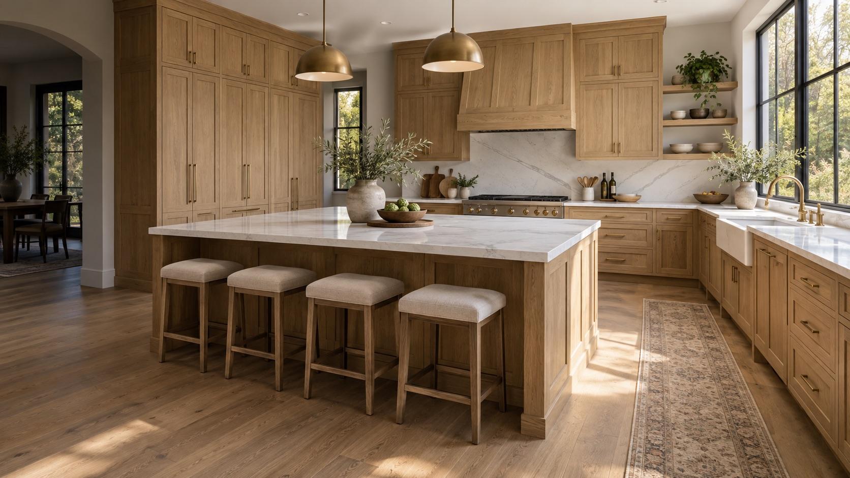 Shaker Oak kitchen inspiration — illustrative rendering